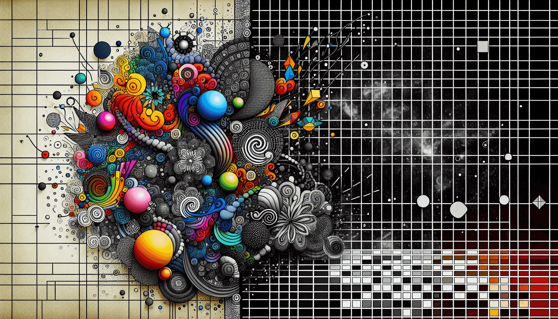 Abstracte weergave van creativiteit en logica