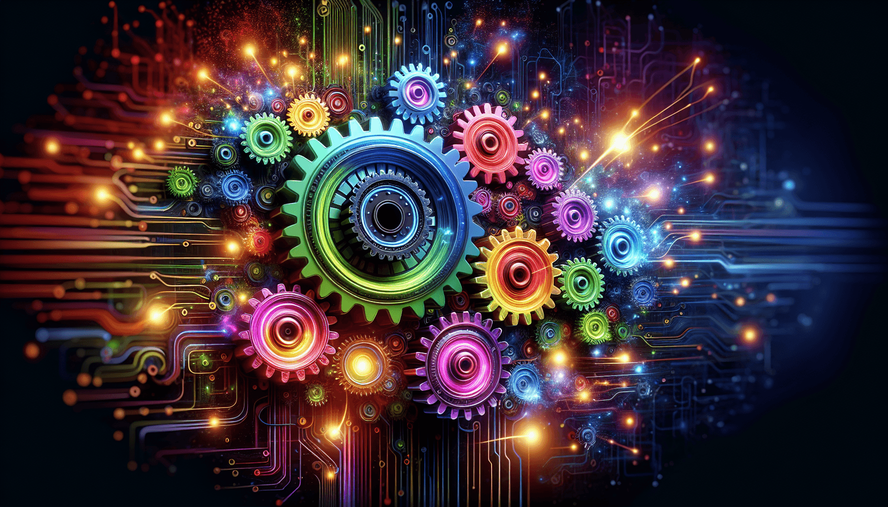 Digitaal kunstwerk dat innovatie symboliseert